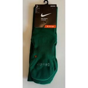 New Nike Classic Cushioned Over Calf Soccer Socks Green Adult Size M Men's 6-8